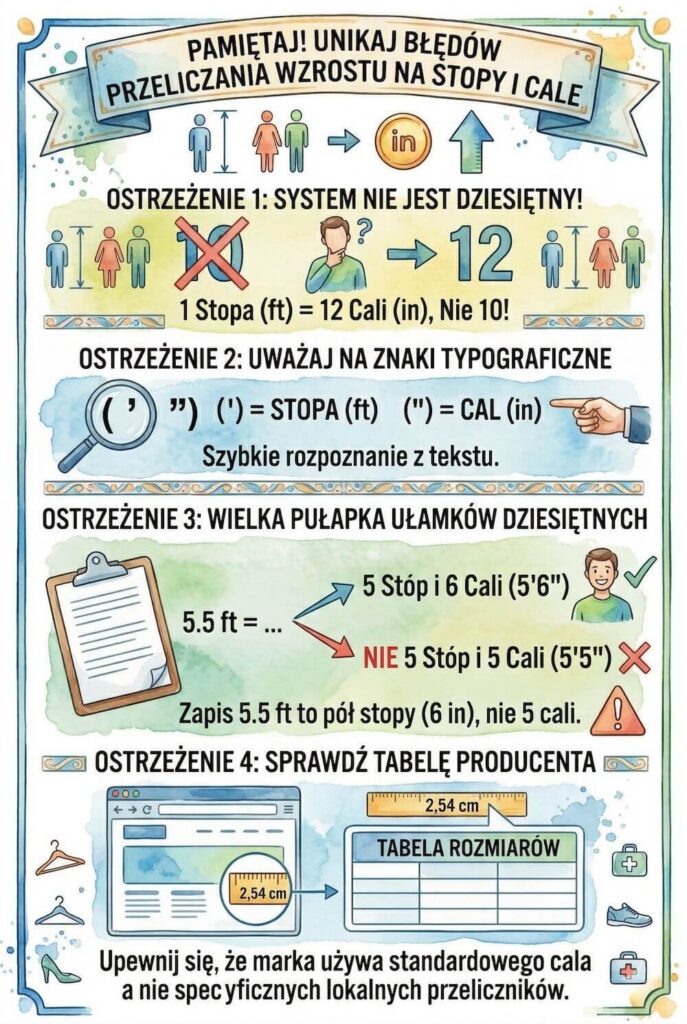 Błędy, których warto unikać przy przeliczaniu wzrostu na stopy i cale