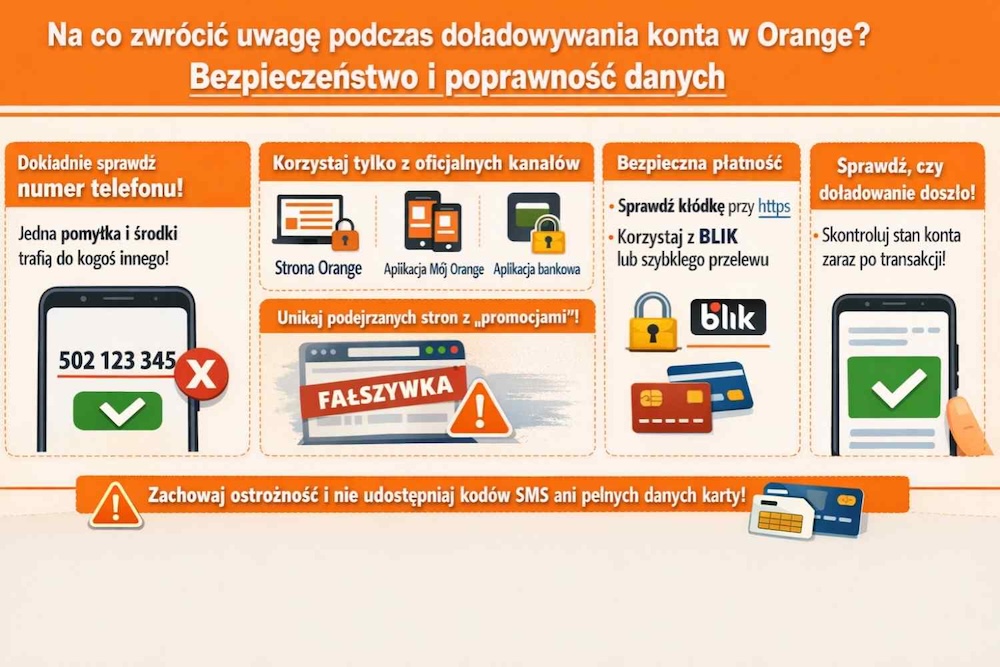 jak doładować komuś konto w orange - bezpieczeństwo 