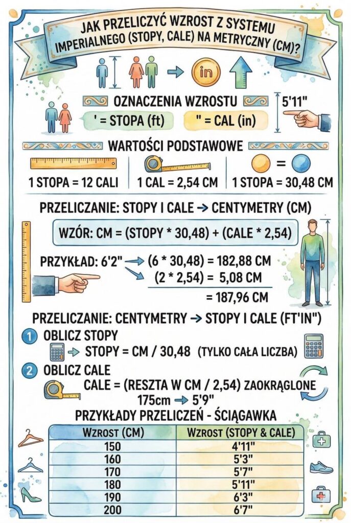 Wzrost w stopach - przelicznik