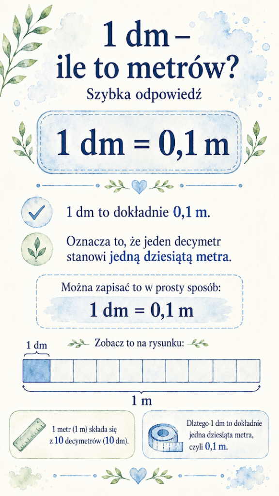 1 dm – ile to metrów w obliczeniach 1 dm – ile to metrów i jak zapisać