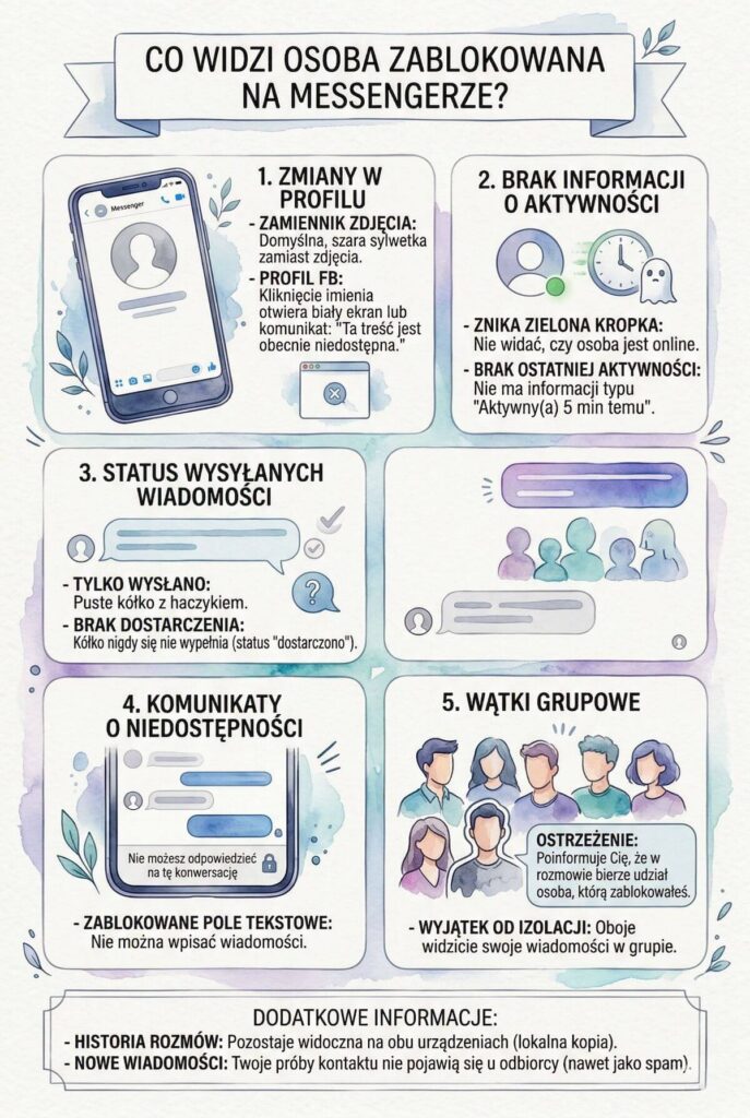 Elementy, które widzi osoba zablokowana na messengerze Co widzi osoba zablokowana na Messengerze? Lista