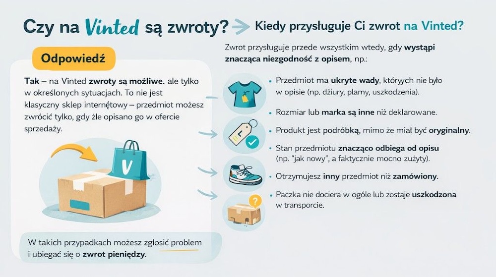 czy na vinted są zwroty - regulamin 