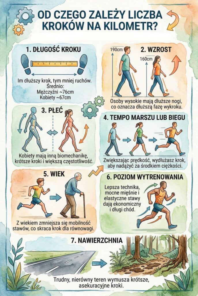 Od czego zależy liczba kroków na kilometr? Ile kroków to kilometr i od czego to zależy?