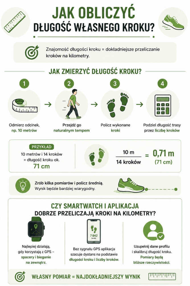 obliczanie długości własnego kroku