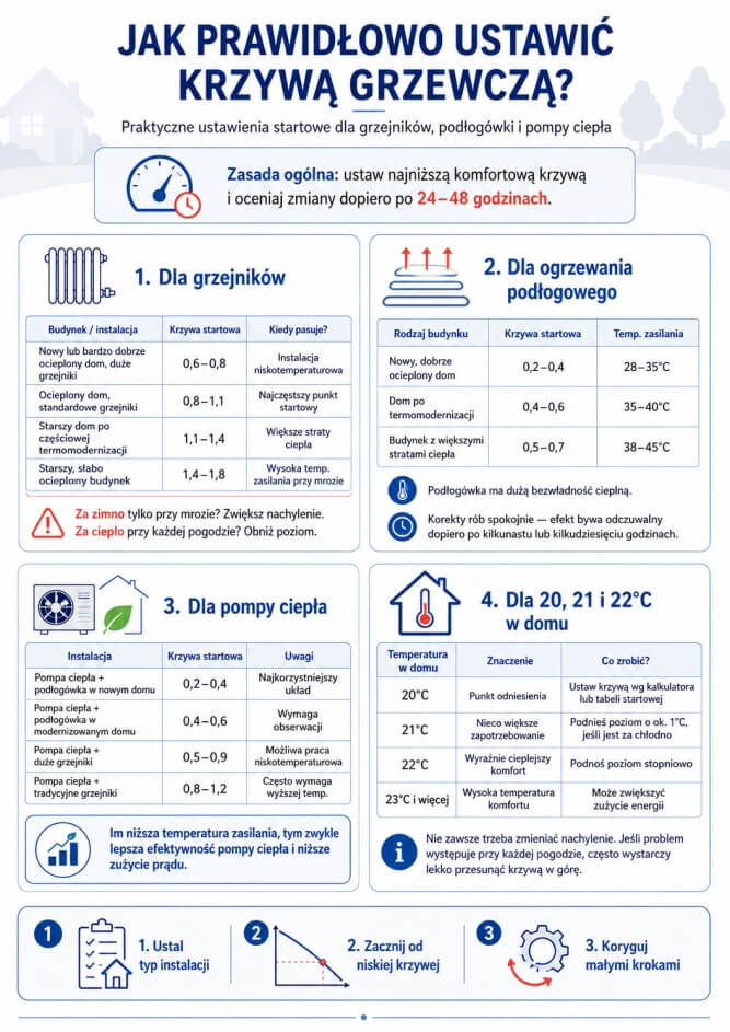 krzywa grzewcza - kalkulator i prawidłowe ustawianie