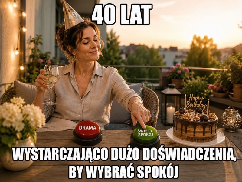 kobieta wybierająca przycisk święty spokój zamiast dramy