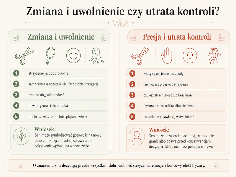 obciąć włosy - sennik o zmianie i utracie kontroli