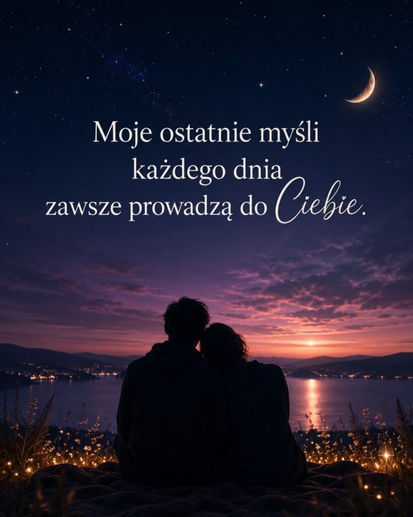 Romantyczne życzenia na dobranoc pod gwiaździstym niebem