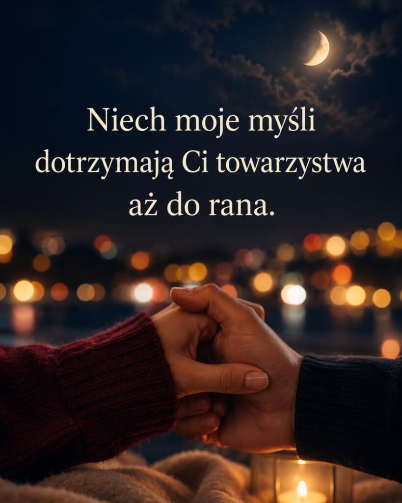 Splecione dłonie na tle nocnych świateł