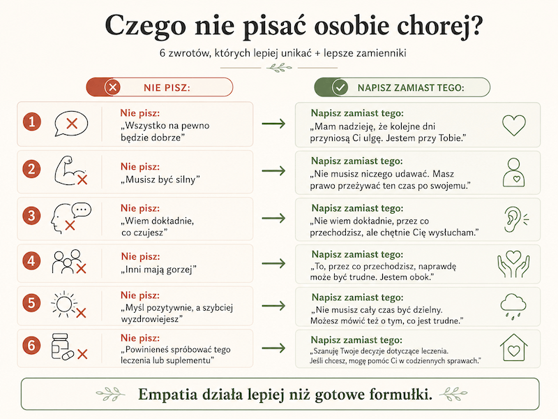 życzenia powrotu do zdrowia – empatyczne słowa wsparcia empatyczne zwroty dla chorej osoby