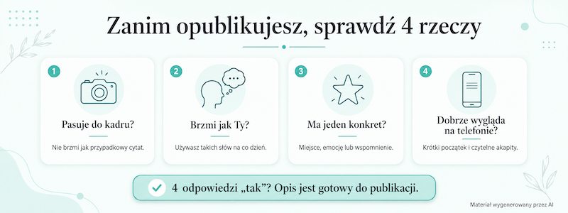 Opis do zdjęć na FB – test przed publikacją