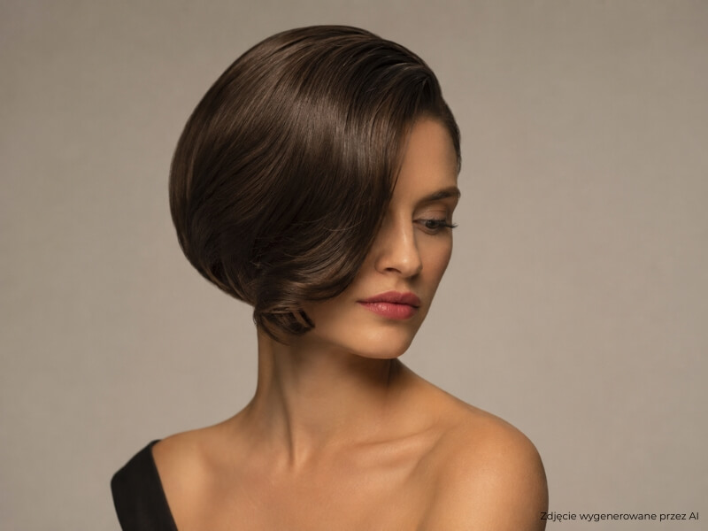 fryzura bombka – jak układać bombkę w stylu retro elegancka fryzura bombka w stylu retro z dużą gładką falą