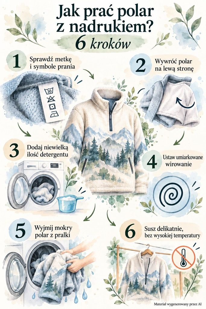 Instrukcja prania polaru z nadrukiem Jak prać polar z nadrukiem – 6 kroków