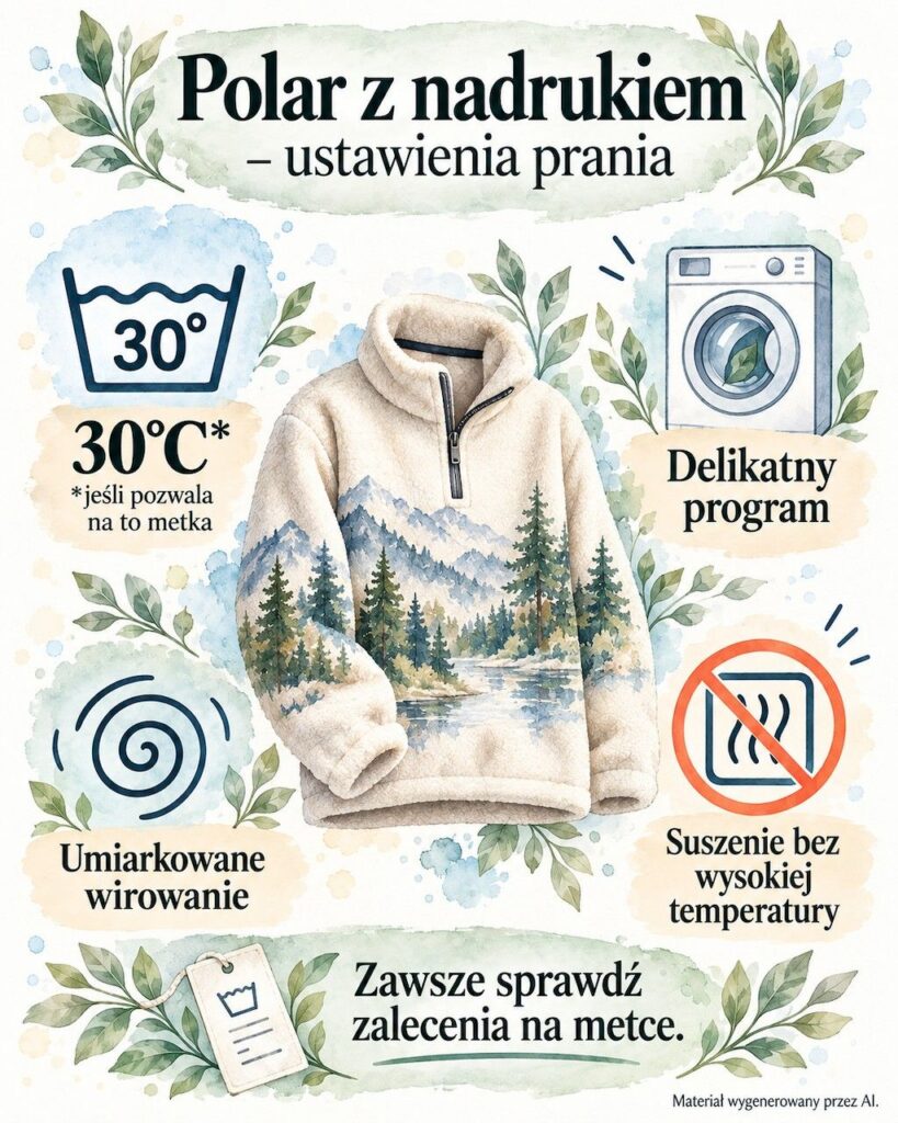 Jak prać polar – odpowiednie ustawienia prania Ustawienia prania polaru z nadrukiem