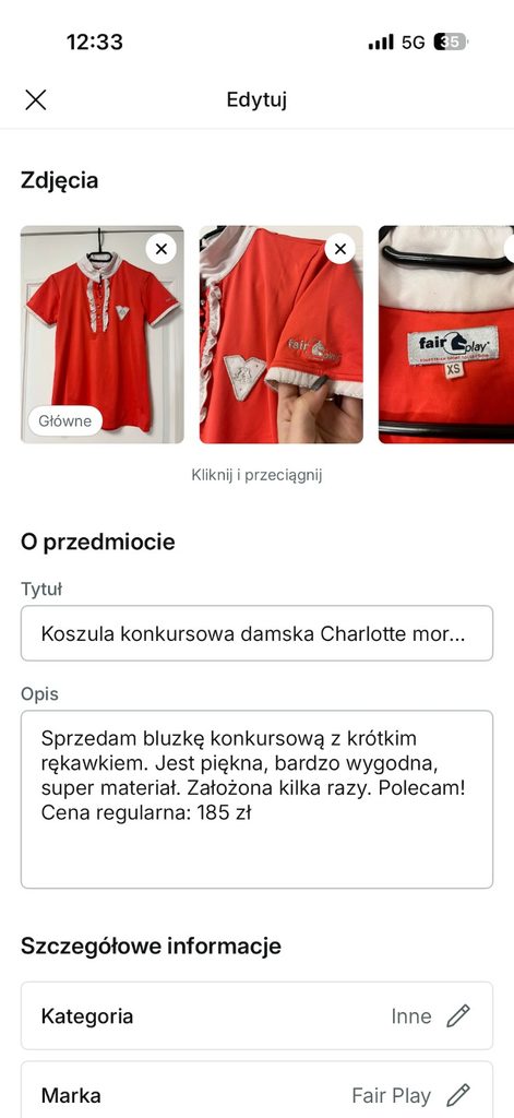 jak sprzedawać na Vinted – tworzenie opisu ogłoszenia w aplikacji